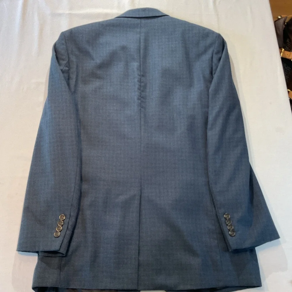 CHAPS Men's Blazer, Blue Black Modern Cross Pattern Size 42L, 2 button Business‎